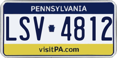 PA license plate LSV4812