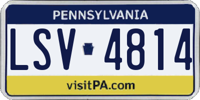 PA license plate LSV4814