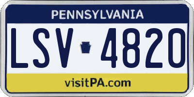 PA license plate LSV4820