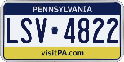PA license plate LSV4822