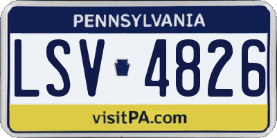 PA license plate LSV4826