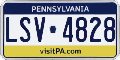 PA license plate LSV4828