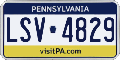 PA license plate LSV4829