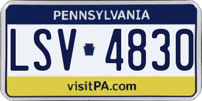 PA license plate LSV4830