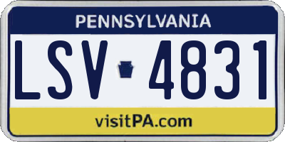PA license plate LSV4831