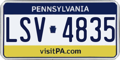 PA license plate LSV4835