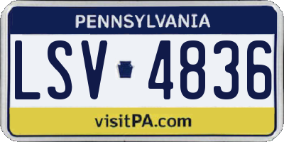 PA license plate LSV4836