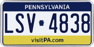 PA license plate LSV4838