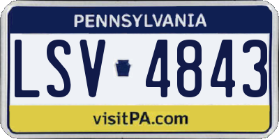 PA license plate LSV4843