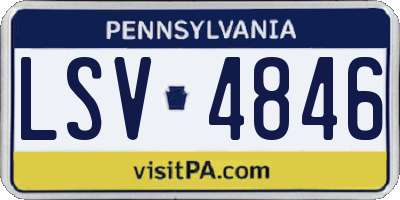 PA license plate LSV4846