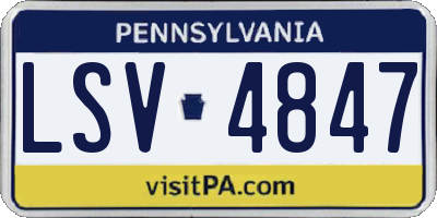 PA license plate LSV4847