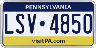 PA license plate LSV4850