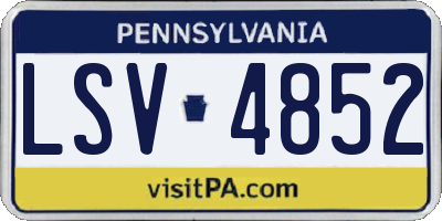 PA license plate LSV4852