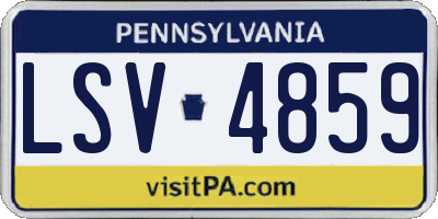 PA license plate LSV4859