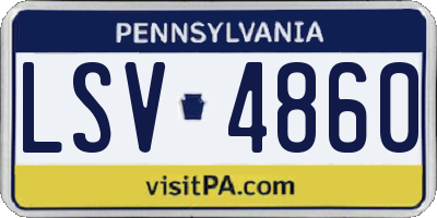 PA license plate LSV4860