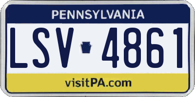 PA license plate LSV4861