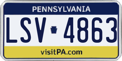 PA license plate LSV4863