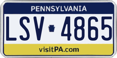 PA license plate LSV4865