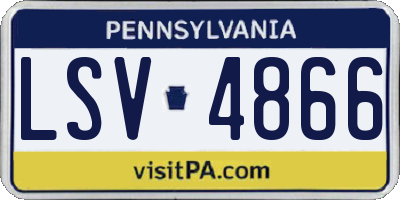 PA license plate LSV4866