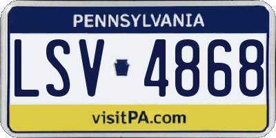 PA license plate LSV4868