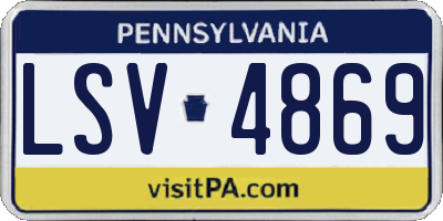PA license plate LSV4869