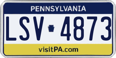 PA license plate LSV4873