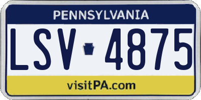 PA license plate LSV4875