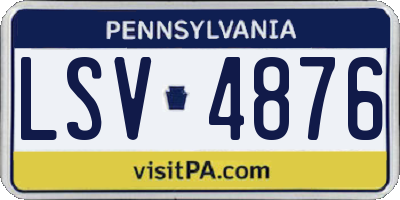 PA license plate LSV4876