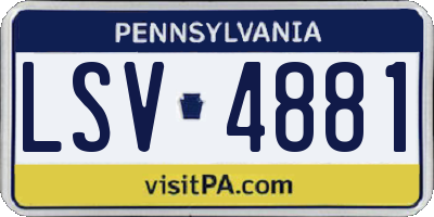 PA license plate LSV4881
