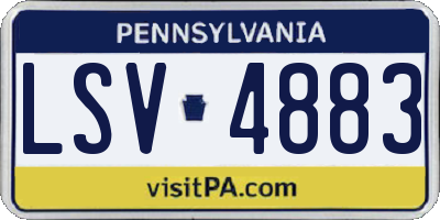 PA license plate LSV4883
