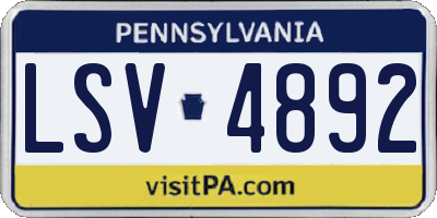 PA license plate LSV4892