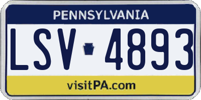 PA license plate LSV4893