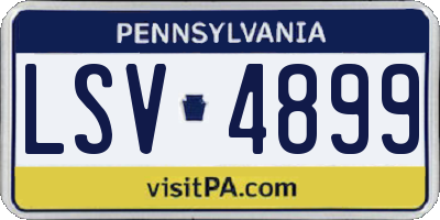 PA license plate LSV4899