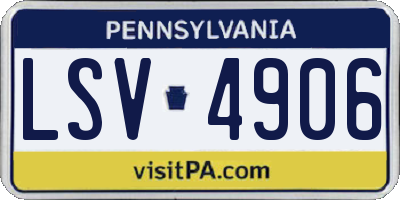 PA license plate LSV4906