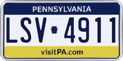 PA license plate LSV4911