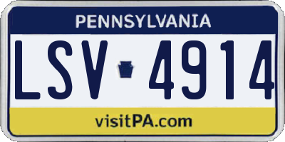 PA license plate LSV4914