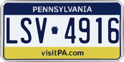 PA license plate LSV4916