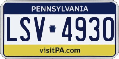 PA license plate LSV4930