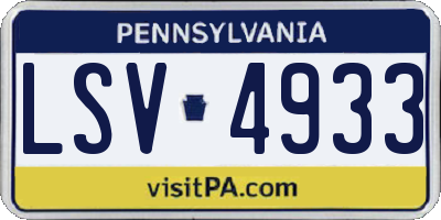 PA license plate LSV4933