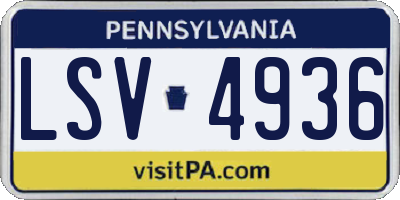 PA license plate LSV4936