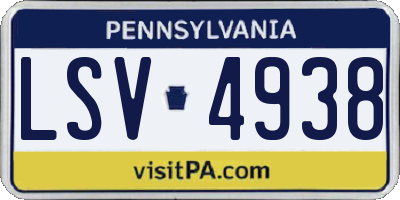 PA license plate LSV4938