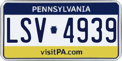 PA license plate LSV4939