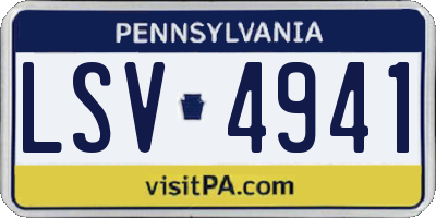 PA license plate LSV4941