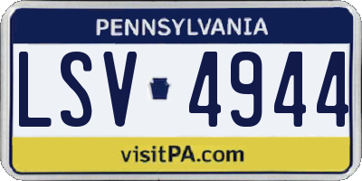 PA license plate LSV4944