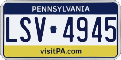 PA license plate LSV4945