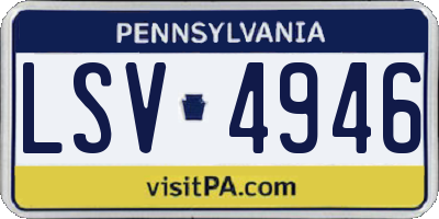 PA license plate LSV4946