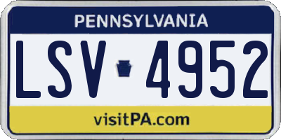 PA license plate LSV4952