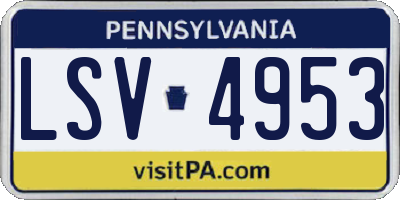 PA license plate LSV4953