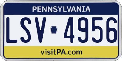 PA license plate LSV4956
