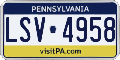PA license plate LSV4958